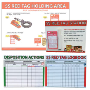 SORT KIT - BRONZE - 5S Red Tag SORT Kit (Step by step guide, 5S Red Tag Dispenser, Dry Wipe Logbook and Disposition Actions Board) - SKU F2680