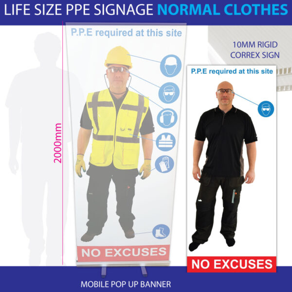 Normal Clothes - Life Size PPE Sign - Pop Up Banner or Rigid Sign SKU-F2740