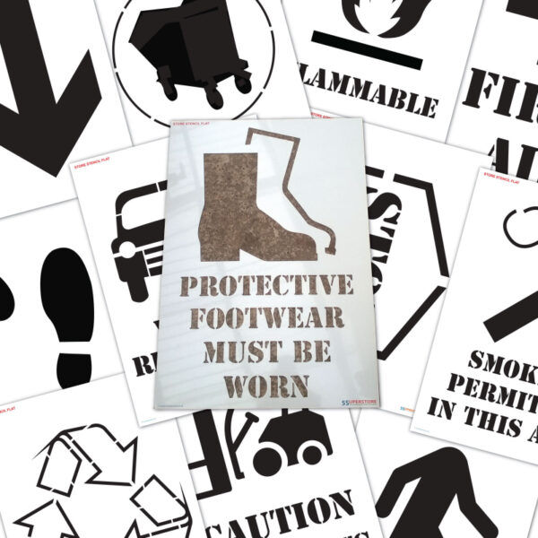 Heavy Duty Extra Large Floor Paint Stencils - A1 Size (841 x 594mm) - Industrial Range - SKU F2956