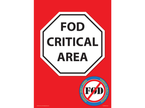 Red anti-slip FOD Critical Floor Sign - A1 Size (841mm x 594mm) - SKU-F100