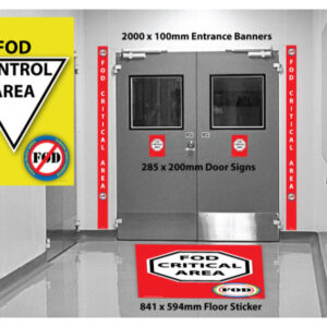 FOD Sign Kit for Yellow Control Area - Sign Kit - SKU-F256