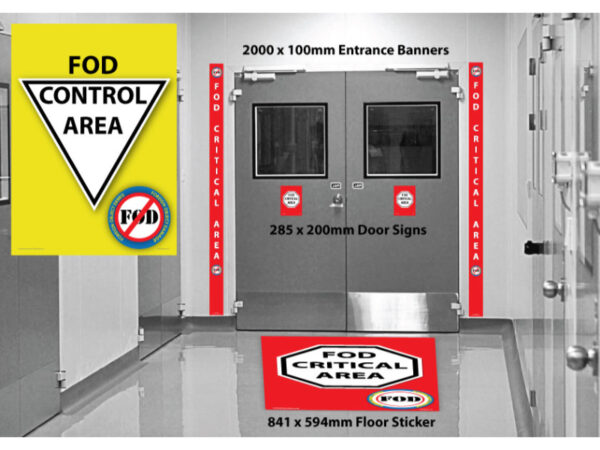 FOD Sign Kit for Yellow Control Area - Sign Kit - SKU-F256