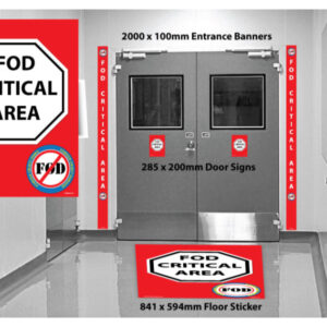 FOD Sign Kit - Stickers and Signs for FOD Critical Area - SKU-F244