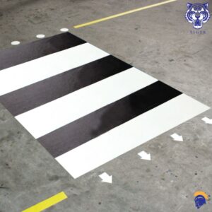 Quick and easy installation of Anti Slip Warehouse Aisle Markers (Invictus Tiger)  SKU-F2284