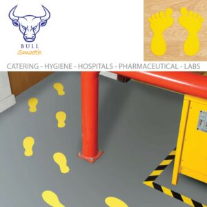 Invictus Bull Smooth Footprint Floor Sticker - Smooth Surface (Per Pair)  SKU-F1948