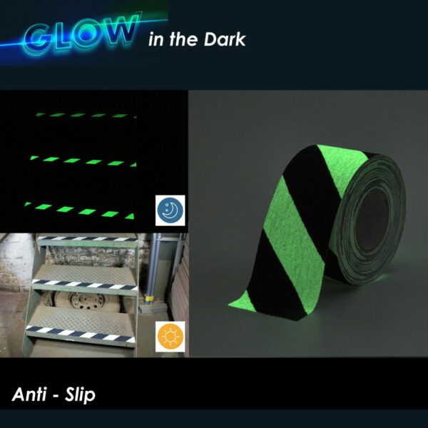 Anti Slip Caution Tape Safety Grip Hazard Glow in the Dark   SKU-F1072