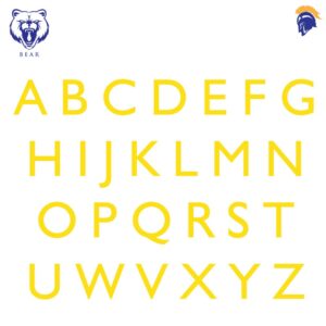 Invictus Bear Vinyl Floor Letter Stickers in varous colours and sizes  SKU-F2140