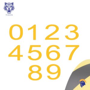 Tough but low profile Self Adhesive Number Stickers for Floor. Quick and Easy to Install - Invictus Tiger  SKU-F2344