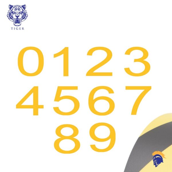 Tough but low profile Self Adhesive Number Stickers for Floor. Quick and Easy to Install - Invictus Tiger  SKU-F2344
