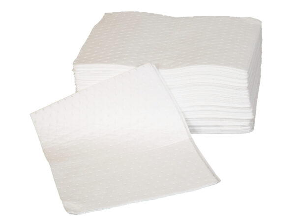Quickly respond to Oil and Fuel spills and leaks with these Bonded and Perforated Oil Spill Absorbent Pads - SKU OBV-100