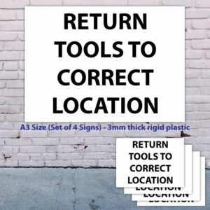 RETURN YOUR TOOLS Housekeeping Sign (A3 Size - Pack of 4) _SKU-651