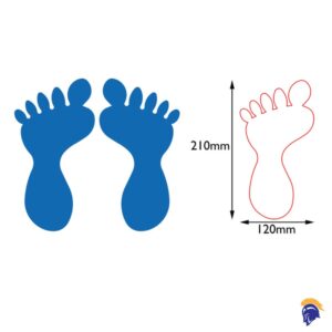 Anti Slip Feet Print Floor Stickers (Full foot 120mm x 210mm) (Per Pair)  SKU-F928-120-210