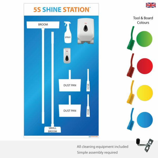 5S Cleaning Shadow Board – Gold Edition KIT (Cleaning Tools Included)  - SKU 11187