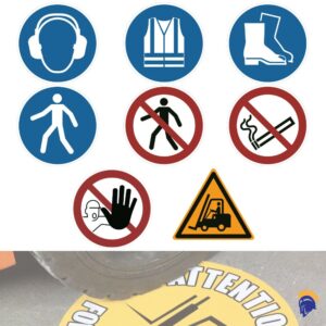 Warehouse Floor Markers 430mm Dia 430mm diameter Symbols   SKU-F2452