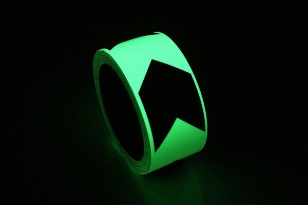 Emergency Exit Tape Glow in the Dark Directional Marking Tape 50mm x 10m  SKU-F1612-50-10 - Image 3